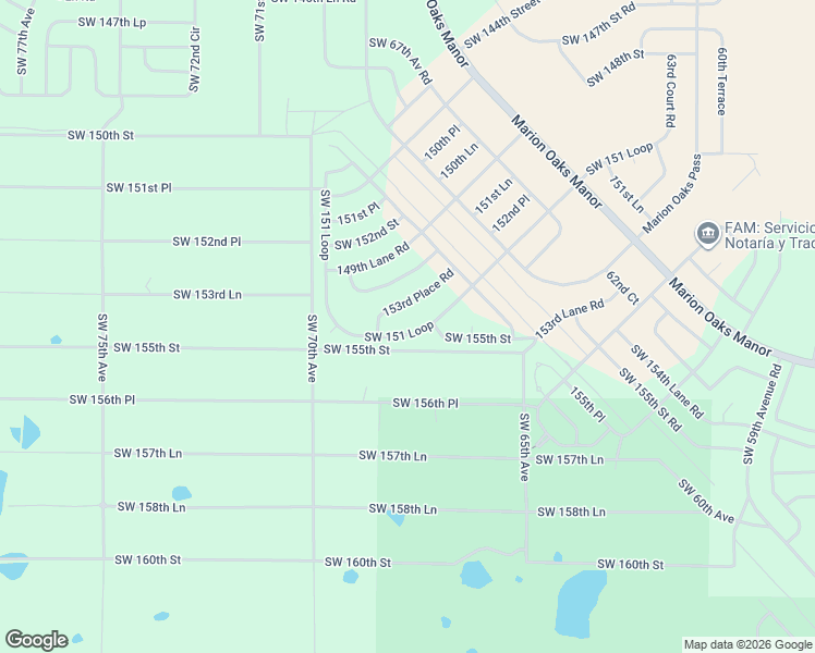 map of restaurants, bars, coffee shops, grocery stores, and more near 6571 Southwest 151 Loop in Ocala