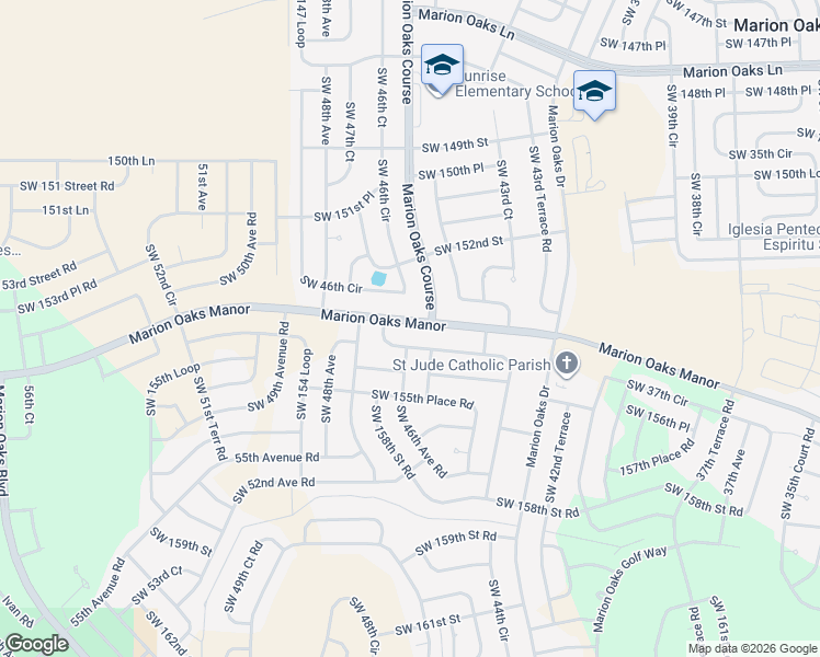 map of restaurants, bars, coffee shops, grocery stores, and more near 498 Marion Oaks Manor in Ocala