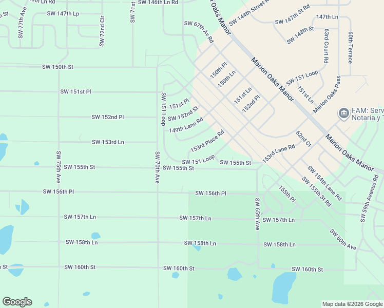 map of restaurants, bars, coffee shops, grocery stores, and more near 6634 Southwest 151 Loop in Ocala