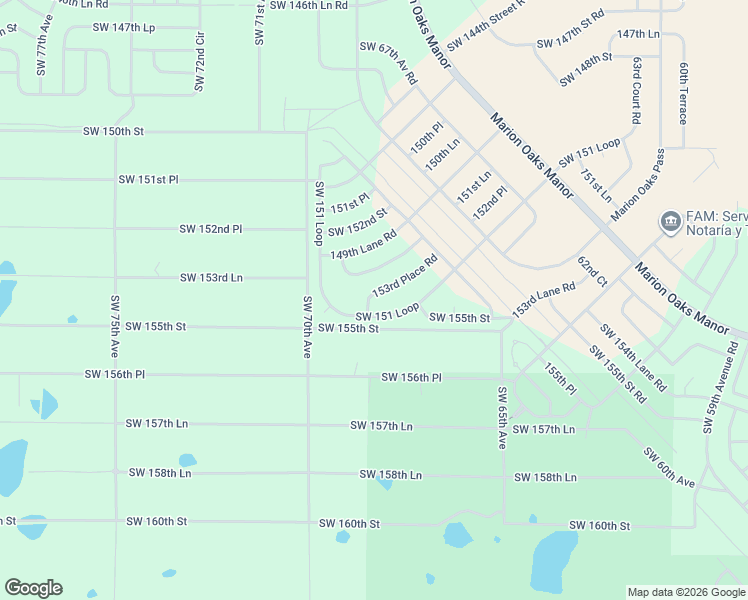 map of restaurants, bars, coffee shops, grocery stores, and more near 6634 Southwest 151 Loop in Ocala