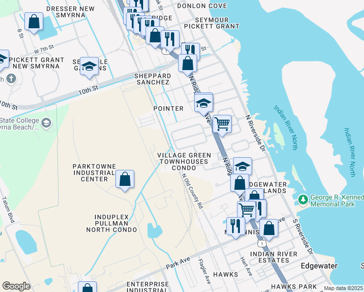 map of restaurants, bars, coffee shops, grocery stores, and more near 145 Oak Ridge Avenue in Edgewater
