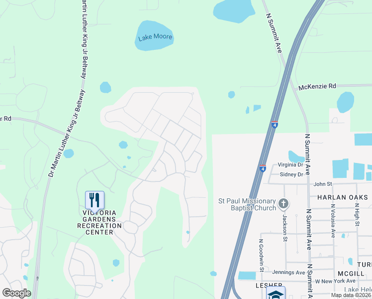 map of restaurants, bars, coffee shops, grocery stores, and more near 1389 Hazeldene Manor in DeLand
