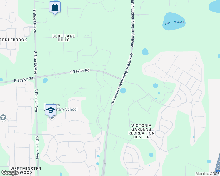 map of restaurants, bars, coffee shops, grocery stores, and more near 697 East Victoria Trails Boulevard in DeLand