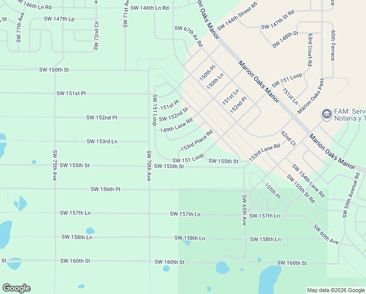 map of restaurants, bars, coffee shops, grocery stores, and more near 6634 Southwest 151 Loop in Ocala