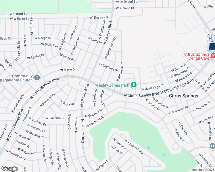 map of restaurants, bars, coffee shops, grocery stores, and more near 9282 North Citrus Springs Boulevard in Citrus Springs