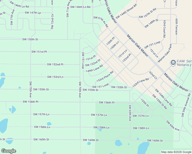 map of restaurants, bars, coffee shops, grocery stores, and more near 6833 Southwest 152nd Lane Road in Ocala