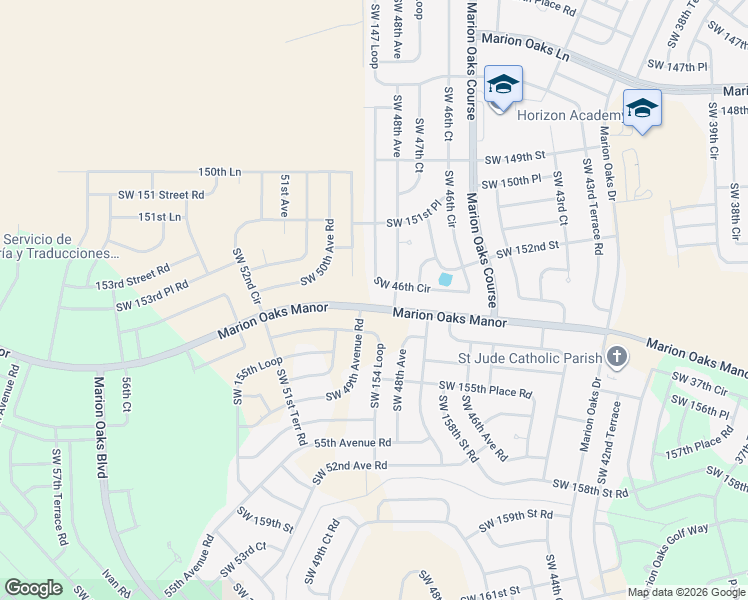 map of restaurants, bars, coffee shops, grocery stores, and more near 531 Marion Oaks Manor in Ocala