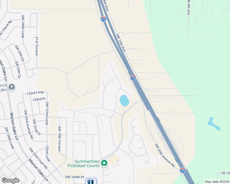 map of restaurants, bars, coffee shops, grocery stores, and more near 15312 Southwest 14th Avenue Road in Ocala