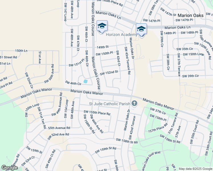 map of restaurants, bars, coffee shops, grocery stores, and more near 15326 Southwest 44th Terrace in Ocala
