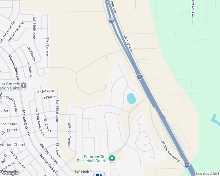 map of restaurants, bars, coffee shops, grocery stores, and more near 15299 Southwest 15th Terrace Road in Ocala