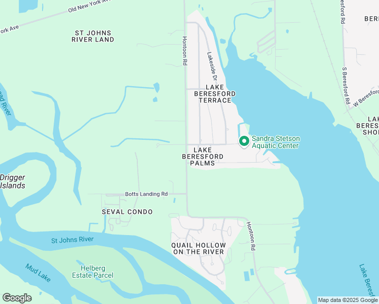 map of restaurants, bars, coffee shops, grocery stores, and more near 1735 Hontoon Road in DeLand