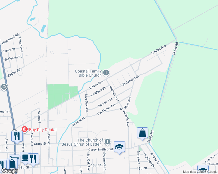 map of restaurants, bars, coffee shops, grocery stores, and more near 2924 La Mesa Street in Bay City