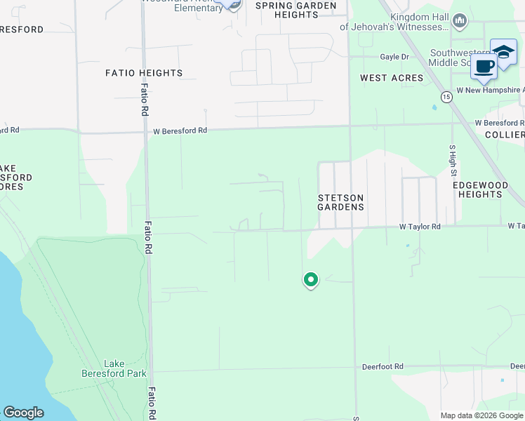 map of restaurants, bars, coffee shops, grocery stores, and more near 1315 West Taylor Road in DeLand