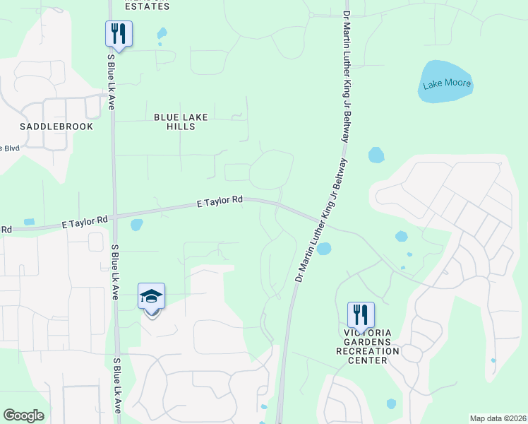 map of restaurants, bars, coffee shops, grocery stores, and more near 737 East Victoria Trails Boulevard in DeLand