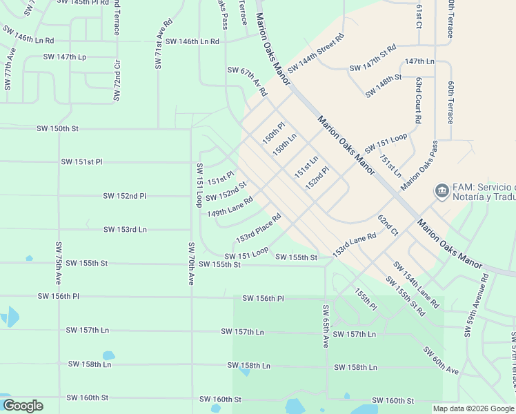 map of restaurants, bars, coffee shops, grocery stores, and more near 6759 Southwest 152nd Lane Road in Ocala