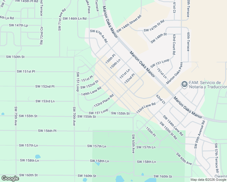 map of restaurants, bars, coffee shops, grocery stores, and more near 6524 Southwest 151 Loop in Ocala