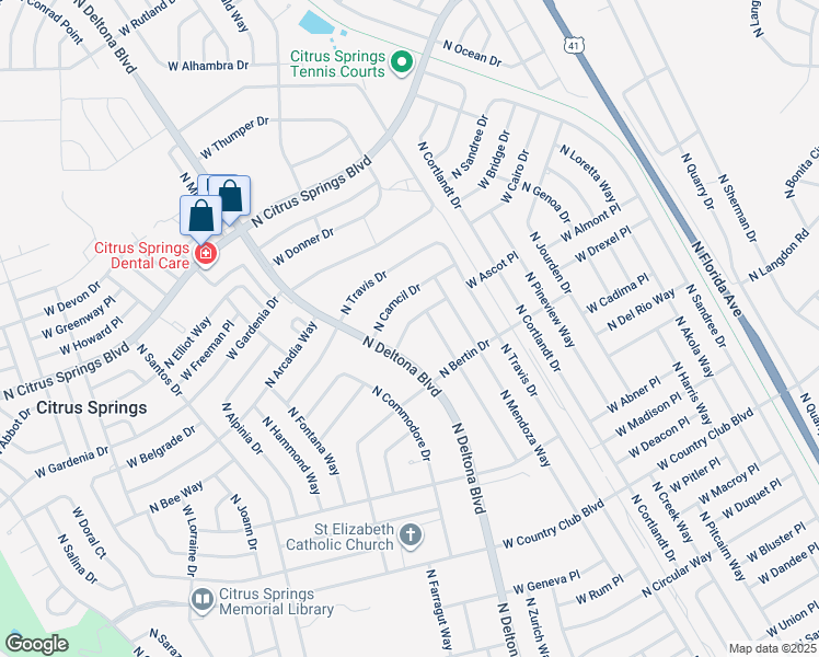 map of restaurants, bars, coffee shops, grocery stores, and more near 9298 N Deltona Blvd in Citrus Springs