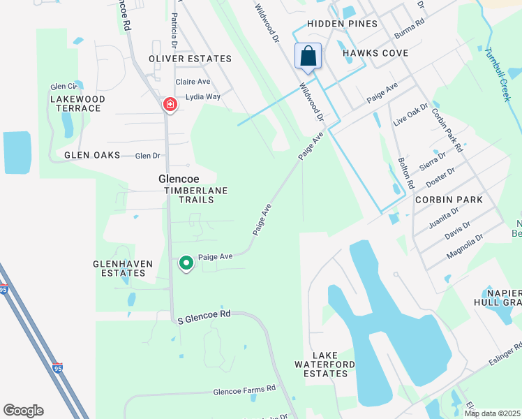 map of restaurants, bars, coffee shops, grocery stores, and more near 2521 Paige Avenue in New Smyrna Beach