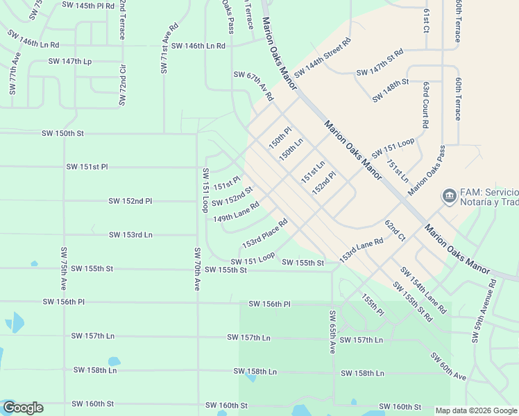 map of restaurants, bars, coffee shops, grocery stores, and more near 149th Lane Road in Ocala