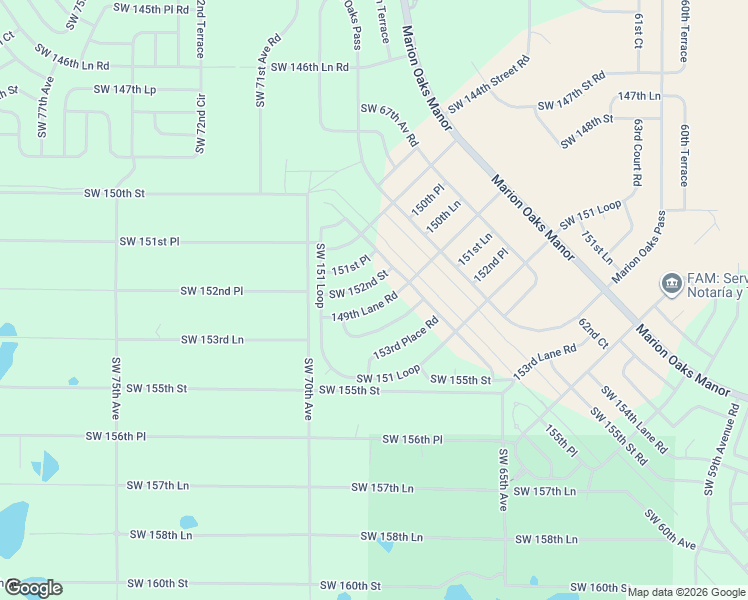 map of restaurants, bars, coffee shops, grocery stores, and more near 6840 Southwest 151st Place in Ocala