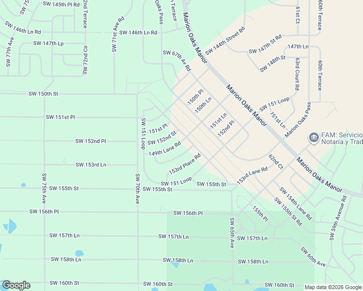 map of restaurants, bars, coffee shops, grocery stores, and more near 149th Lane Road in Ocala
