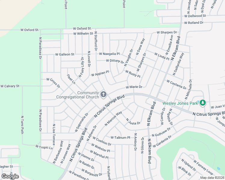 map of restaurants, bars, coffee shops, grocery stores, and more near 3342 West Crandon Drive in Citrus Springs