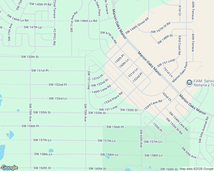 map of restaurants, bars, coffee shops, grocery stores, and more near 6840 Southwest 151st Place in Ocala