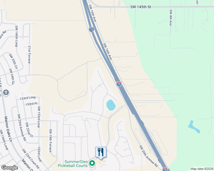 map of restaurants, bars, coffee shops, grocery stores, and more near 15180 Southwest 14th Avenue Road in Ocala