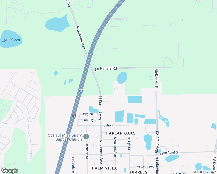 map of restaurants, bars, coffee shops, grocery stores, and more near 865 North Summit Avenue in Lake Helen