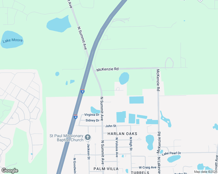 map of restaurants, bars, coffee shops, grocery stores, and more near 865 North Summit Avenue in Lake Helen