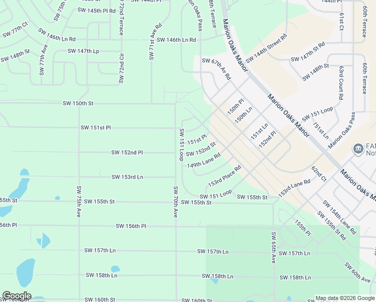 map of restaurants, bars, coffee shops, grocery stores, and more near 152nd St in Ocala