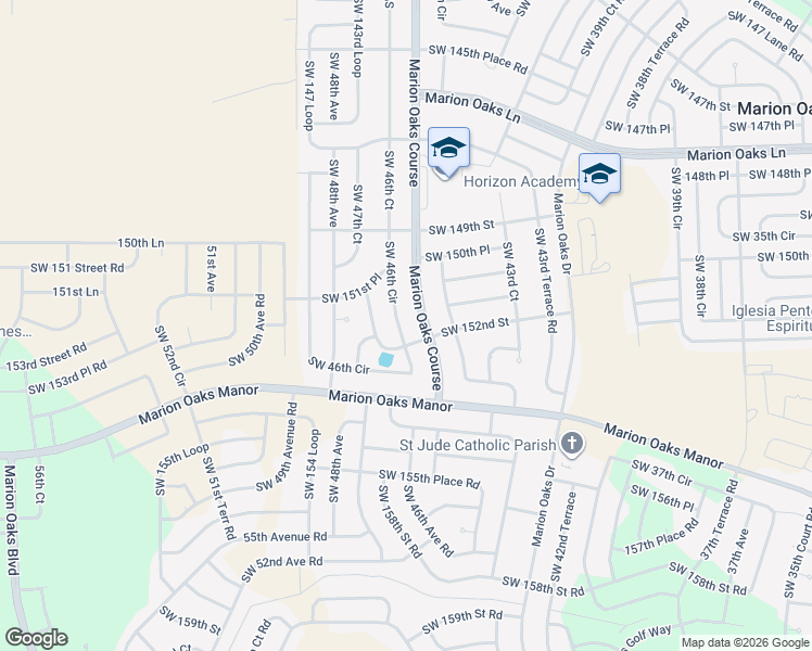 map of restaurants, bars, coffee shops, grocery stores, and more near 14939 Southwest 46th Circle in Ocala