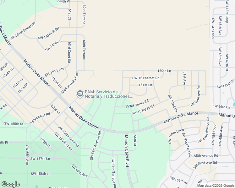 map of restaurants, bars, coffee shops, grocery stores, and more near 15224 56th Avenue Road in Ocala