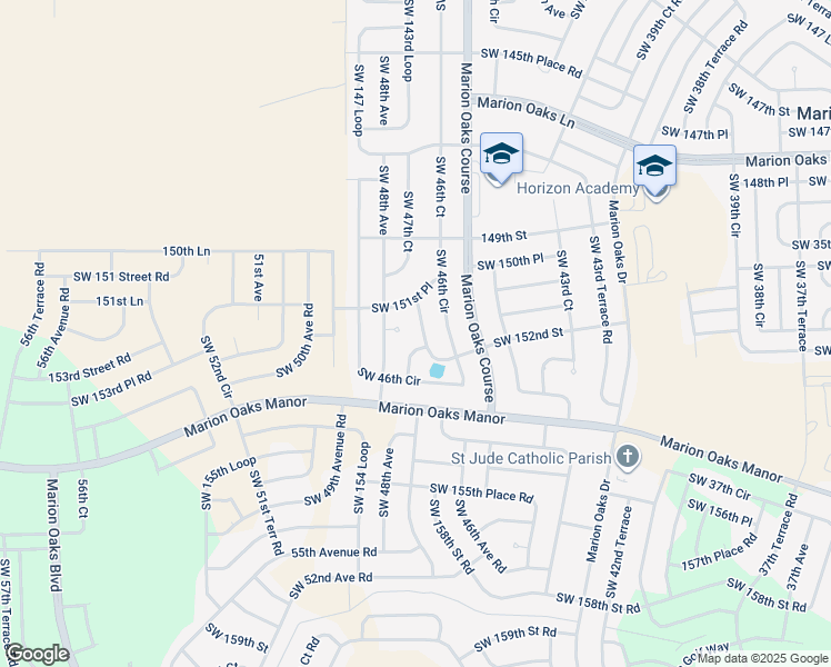 map of restaurants, bars, coffee shops, grocery stores, and more near 15168 Southwest 47th Court in Ocala