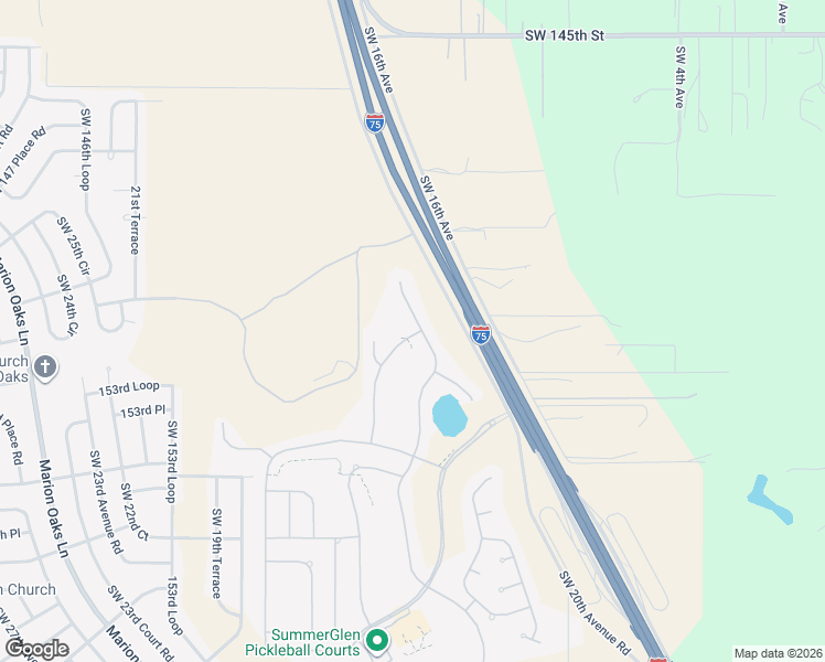 map of restaurants, bars, coffee shops, grocery stores, and more near 15180 Southwest 14th Avenue Road in Ocala