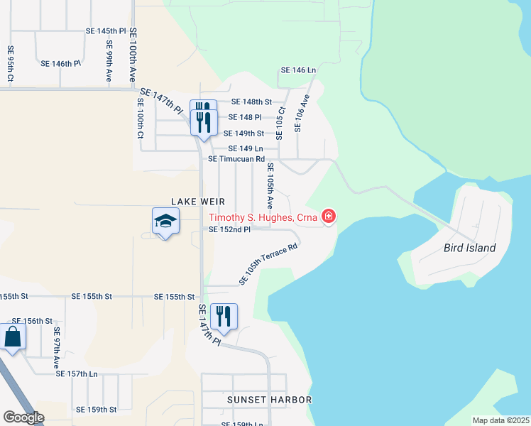 map of restaurants, bars, coffee shops, grocery stores, and more near 15200 SE 105th Ave in Summerfield
