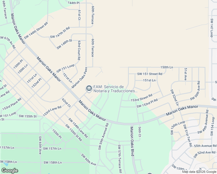 map of restaurants, bars, coffee shops, grocery stores, and more near 15222 Southwest 60th Circle in Ocala