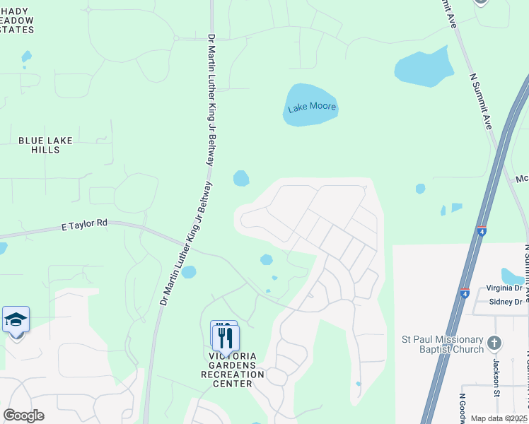 map of restaurants, bars, coffee shops, grocery stores, and more near 1104 Avery Meadows Way in DeLand