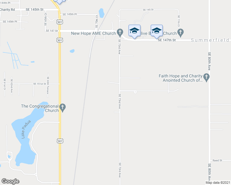 map of restaurants, bars, coffee shops, grocery stores, and more near 15176 SE 73rd Ave in Summerfield