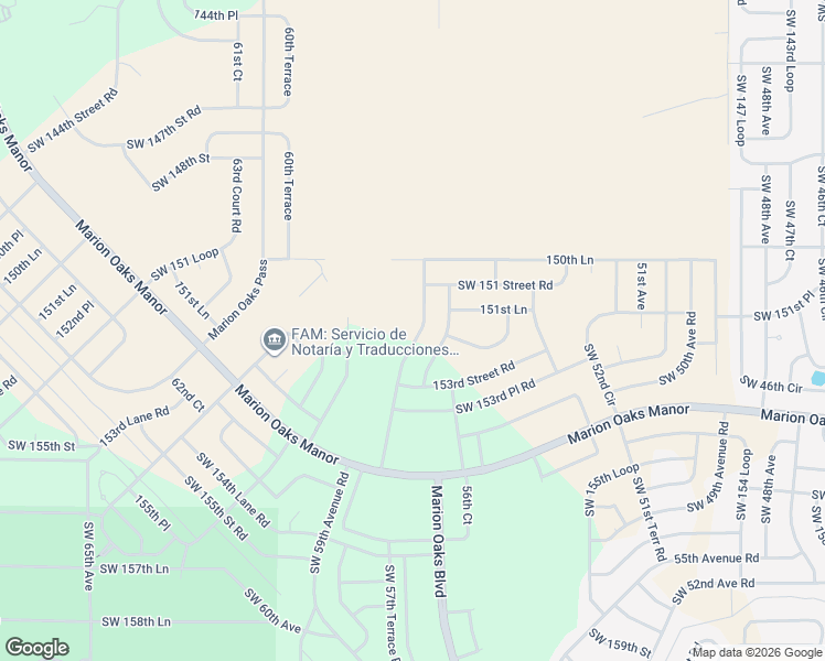 map of restaurants, bars, coffee shops, grocery stores, and more near 15224 56th Avenue Road in Ocala