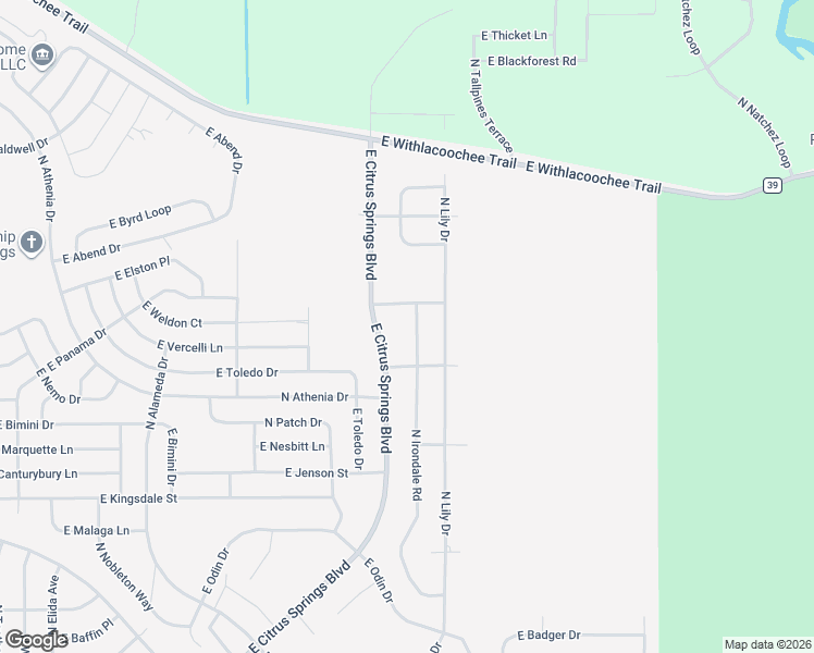 map of restaurants, bars, coffee shops, grocery stores, and more near 1702 East Citrus Springs Boulevard in Citrus Springs