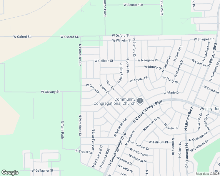 map of restaurants, bars, coffee shops, grocery stores, and more near 9485 North Cherry Lake Drive in Citrus Springs