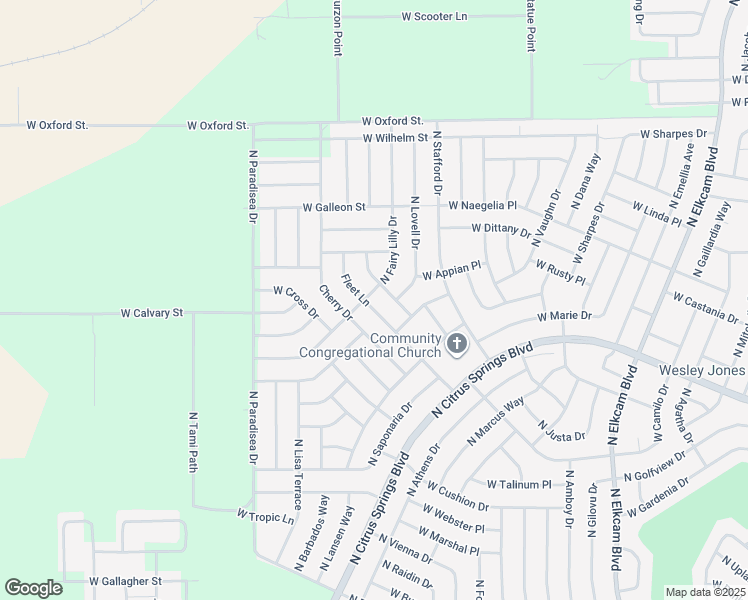 map of restaurants, bars, coffee shops, grocery stores, and more near 9489 North Old Mill Way in Citrus Springs