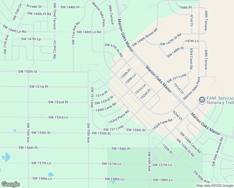 map of restaurants, bars, coffee shops, grocery stores, and more near 149th Lane Road in Ocala