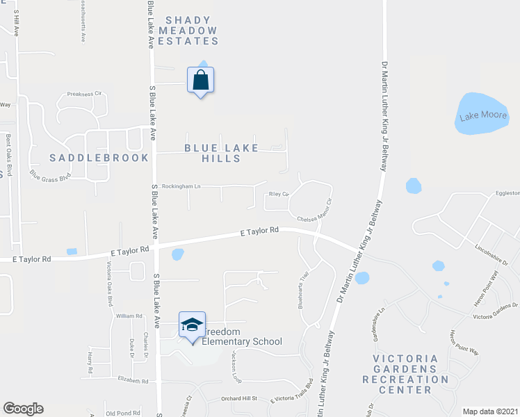 map of restaurants, bars, coffee shops, grocery stores, and more near 1399 Riley Circle in DeLand
