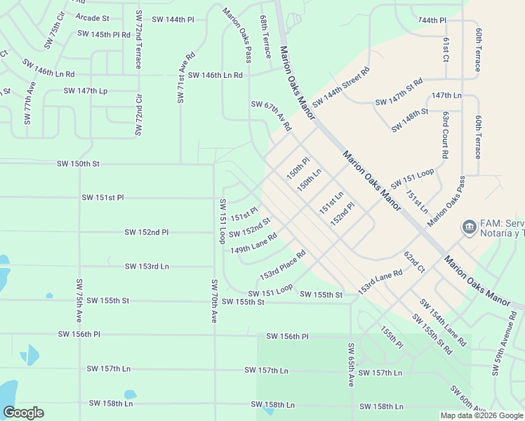 map of restaurants, bars, coffee shops, grocery stores, and more near 6840 Southwest 151st Place in Ocala