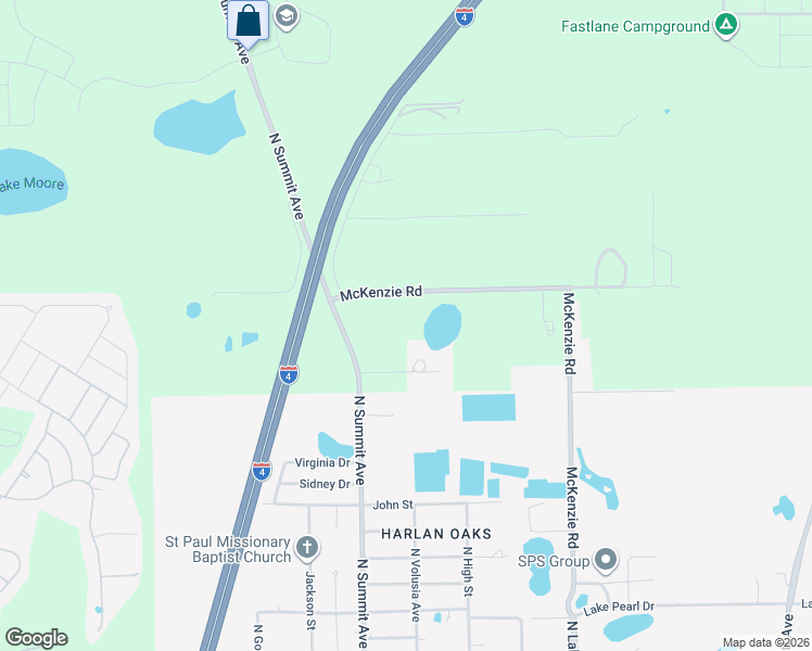 map of restaurants, bars, coffee shops, grocery stores, and more near 1135 McKenzie Road in Lake Helen