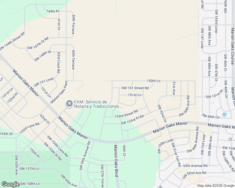 map of restaurants, bars, coffee shops, grocery stores, and more near 5545 151st Lane in Ocala