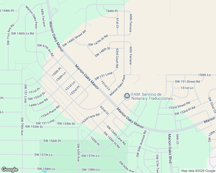 map of restaurants, bars, coffee shops, grocery stores, and more near 15011 61st Court Road in Ocala