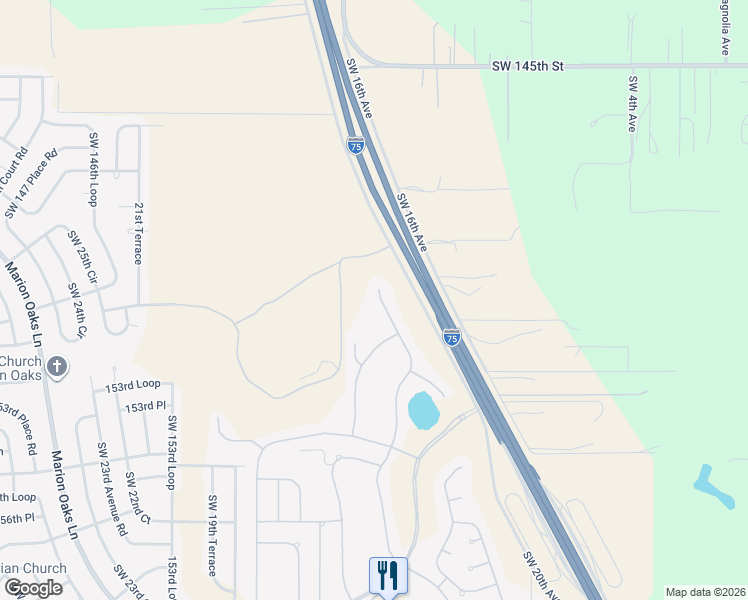 map of restaurants, bars, coffee shops, grocery stores, and more near 15064 Southwest 14th Avenue Road in Ocala